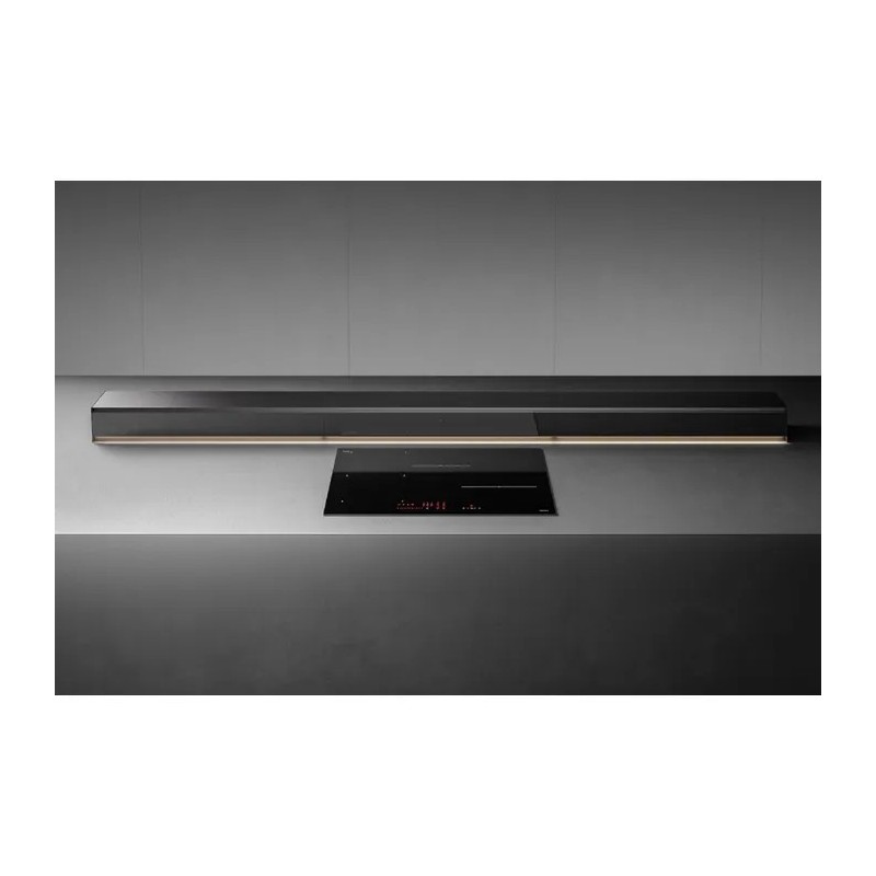 8034122364698 Hotte de plan de travail Falmec Monolith en verre noir et profilés aluminium, 90 cm - 800 m³/h