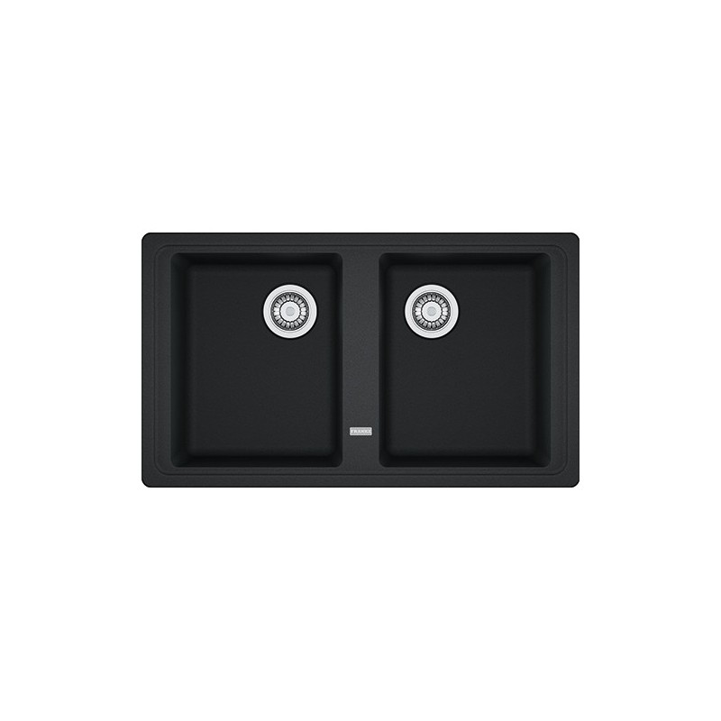  Franke: Évier double bac Boston BFG 620 114.0276.140, finition fragranite noire, 86x50 cm