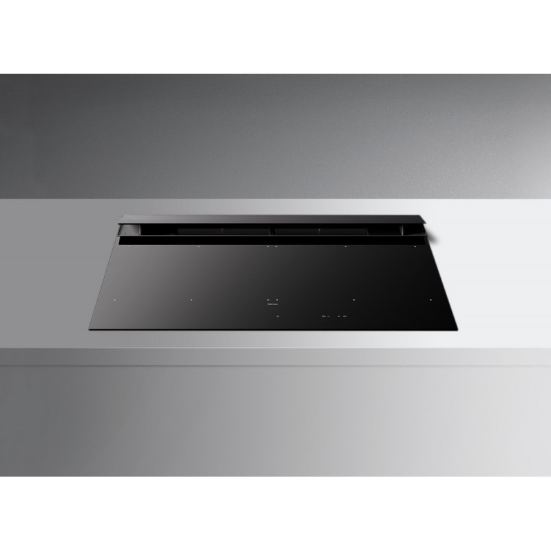 8034122900353 Falmec Brera 90cm induction hob with integrated hood in glossy black glass ceramic - 800 m3/h