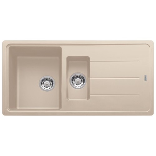 Franke: Lavello una vasca con vaschetta e gocciolatoio Boston BFG 651 114.0276.137 finitura fragranite avena da 97x50 cm