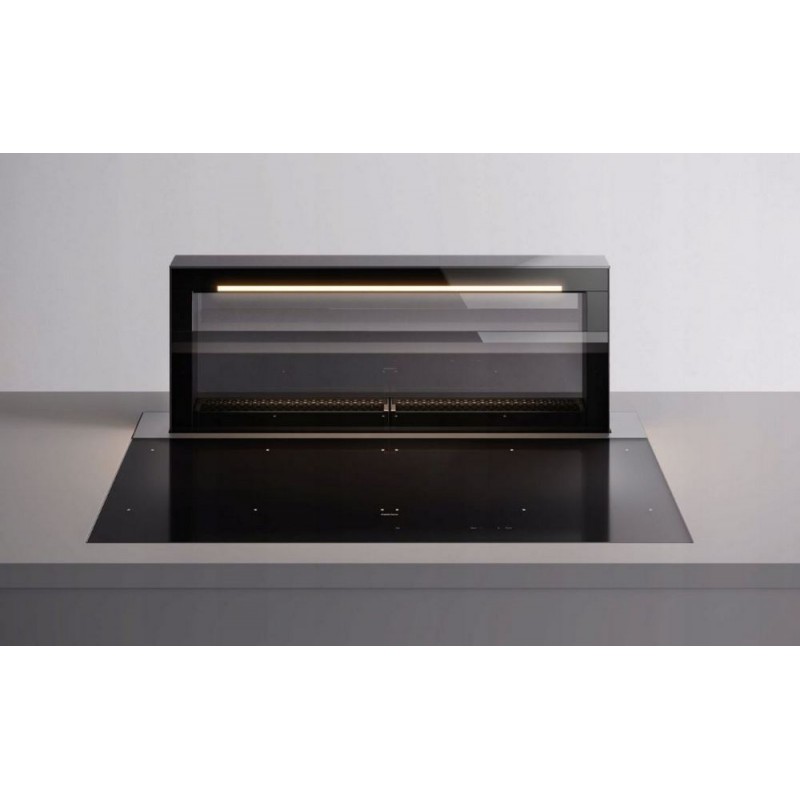 8034122367675 Plaque à induction Falmec Level One 90 cm avec hotte intégrée en vitrocéramique noire brillante - 800 m³/h