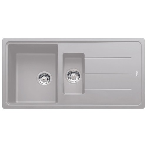 PRONTA CONSEGNA - Franke: Lavello una vasca con vaschetta e gocciolatoio Boston BFG 651 114.0276.135 finitura fragranite alluminio da 97x50 cm