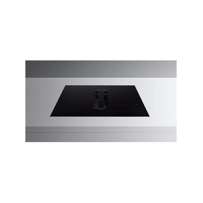 8034122901145 Placa de inducción Falmec Zero Easy con campana extractora integrada en vitrocerámica negra mate, 84 cm - 600 m3/h