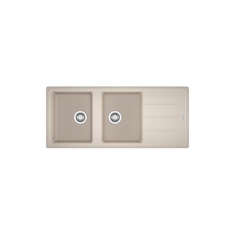  Franke: Évier double bac avec égouttoir Boston BFG 621 114.0276.586, finition Sahara Fragranite, 116x50 cm