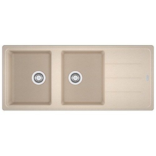 PRONTA CONSEGNA - Franke: Lavello due vasche con gocciolatoio Boston BFG 621 114.0276.594 finitura fragranite avena da 116x50 cm
