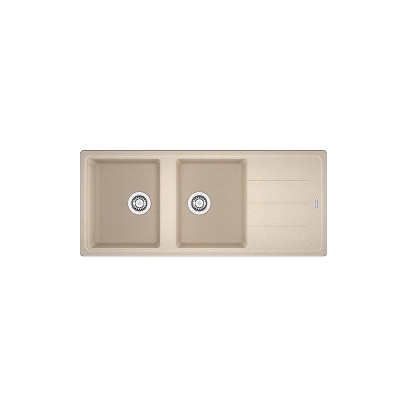  Franke: Boston BFG 621 114.0276.594 double bowl sink with drainer, 116x50 cm, oatmeal fragranite finish