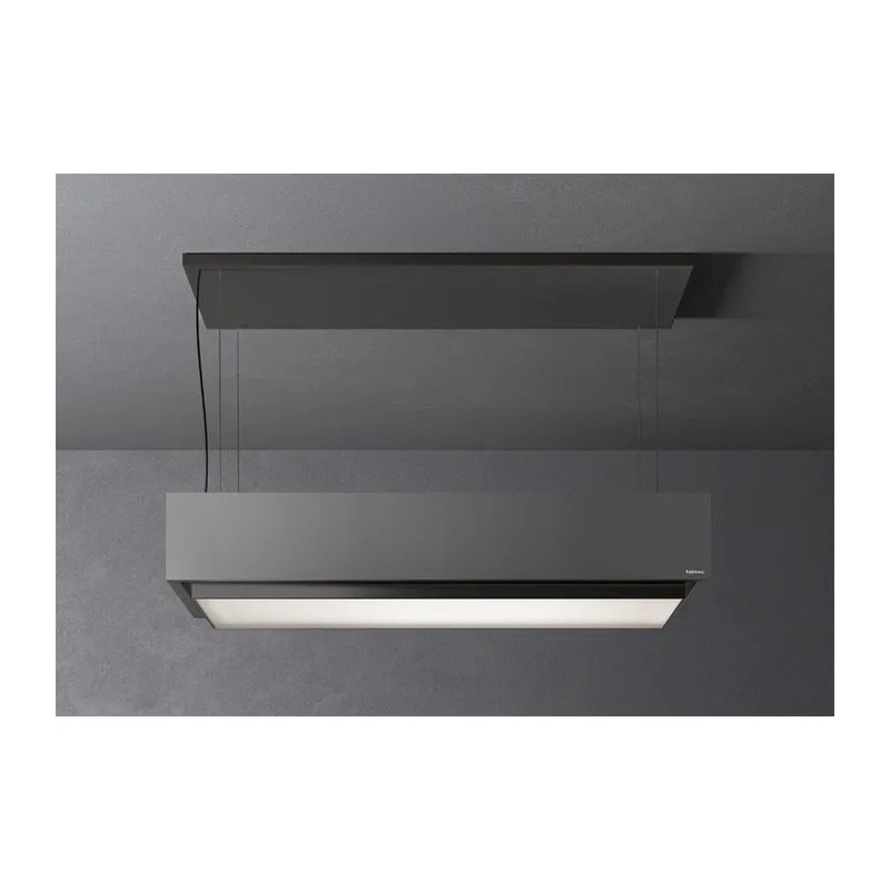 8034122478418 Hotte îlot Falmec Levante avec finition verre graphite mat, 120 cm - 600 m³/h