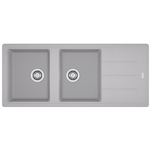 Franke: Lavello due vasche con gocciolatoio Boston BFG 621 114.0276.592 finitura fragranite alluminio da 116x50 cm