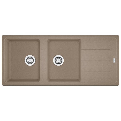 Franke: Lavello due vasche con gocciolatoio Boston BFG 621 114.0490.339 finitura fragranite oyster da 116x50 cm