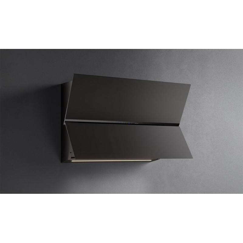8034122366241 PRONTA CONSEGNA - Falmec Cappa a parete Fusion finitura vetro nero da 85 cm - 800 m3/h