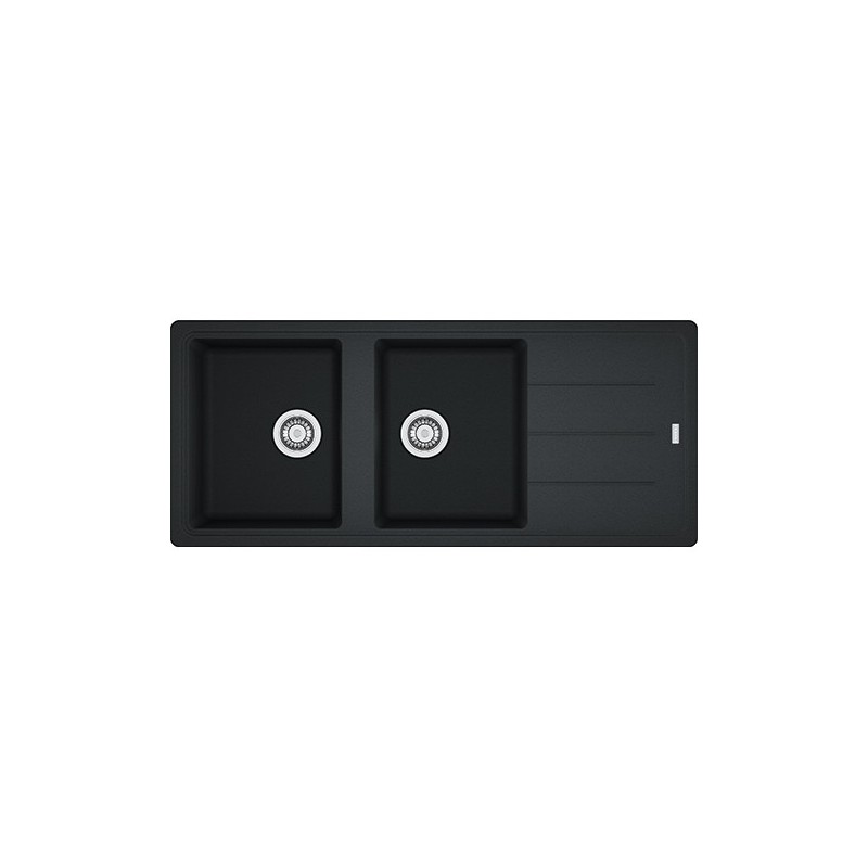  Franke: Boston BFG 621 114.0276.591 double bowl sink with drainer, black fragranite finish, 116x50 cm