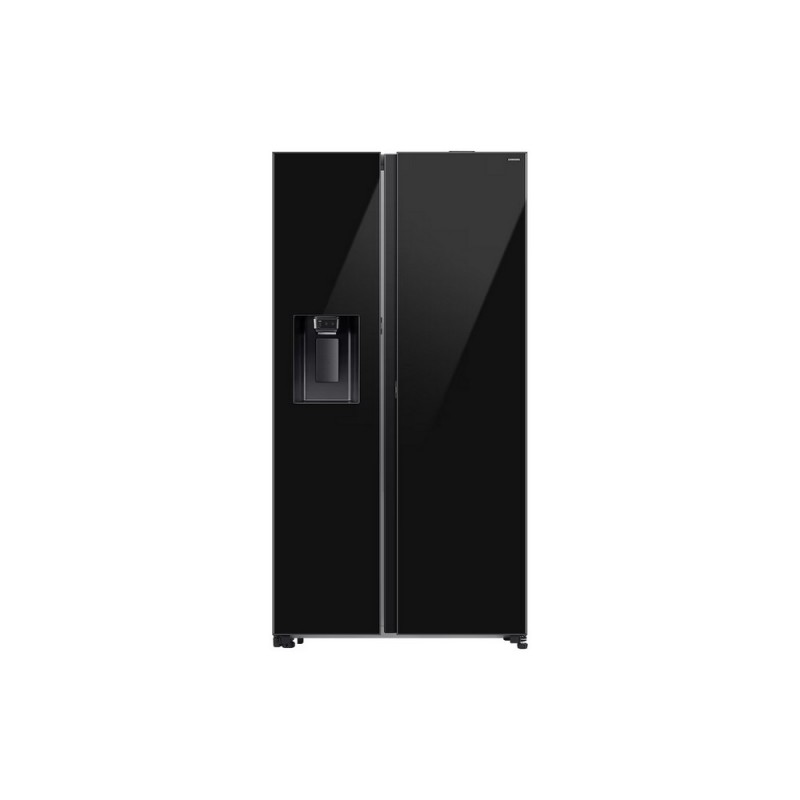 RS80F64JEBEF Réfrigérateur Samsung RS80F64JEBEF 91 cm à pose libre et portes côte à côte, finition verre noir