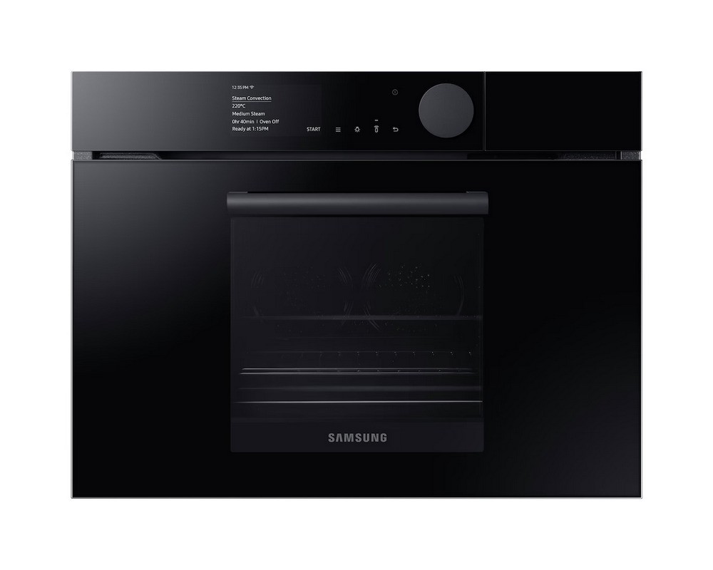 Samsung: Forno compatto multifunzione con vapore NQ50T8939BK finitura vetro nero da 60 cm