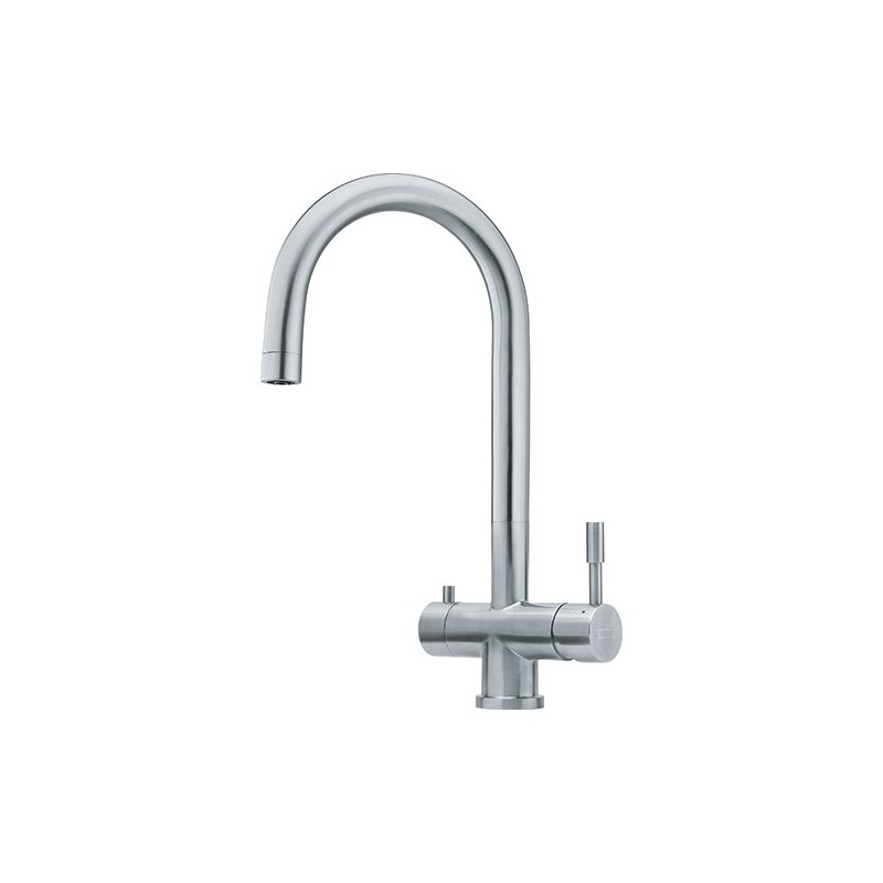  Franke: Robinet mitigeur à deux ou trois leviers Eos Clear 120.0179.979, finition acier inoxydable satiné