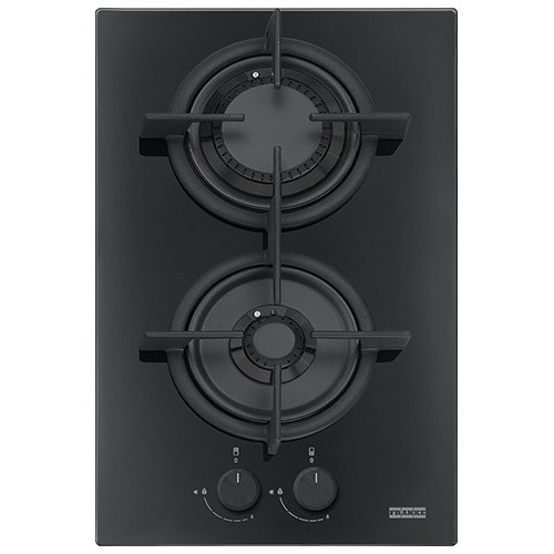 Placa de gas Franke Mythos FHCR 302 2G HE BK C 106.0374.278, 31 cm, acabado en cristal negro.