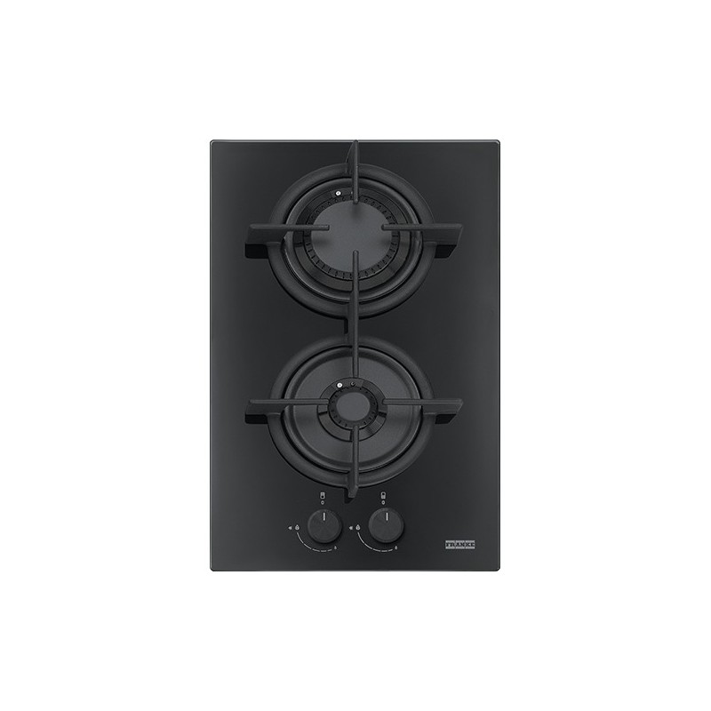  Plaque de cuisson à gaz Franke Mythos FHCR 302 2G HE BK C 106.0374.278, 31 cm, finition verre noir