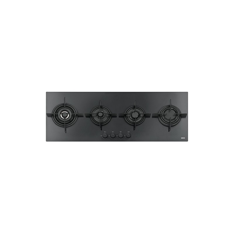  Plaque de cuisson à gaz Franke Mythos FHCR 1204 3G TC HE BK C 106.0374.292, finition verre noir, 118 cm