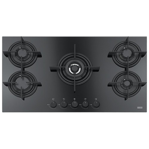 Franke: Plaque de cuisson à gaz Mythos FHCR 905 4G TC HE BK C 106.0374.288, 88 cm, finition verre noir