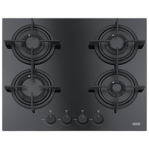 Franke: Plaque de cuisson à gaz Mythos FHCR 604 4G HE BK C 106.0374.280, 59 cm, finition verre noir