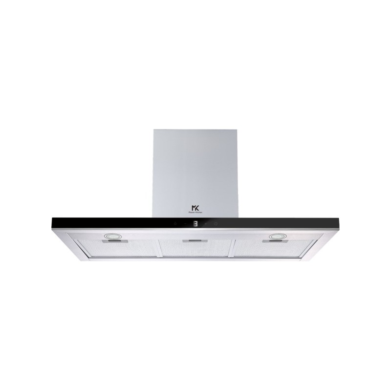 MKHD T908-ED IH Touch XS/BK Hotte îlot Master Kitchen MKHD T908-ED IH Touch XS/BK, 90 cm, finition inox et verre noir
