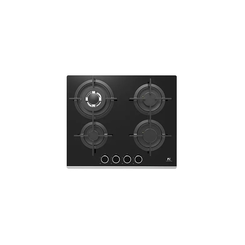 GMK 604TC SP BK Plaque de cuisson à gaz Master Kitchen GMK 604TC SP BK 60 cm en verre trempé noir