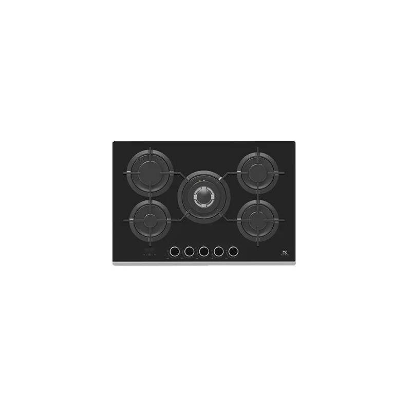 GMK 755TC T SP BK Placa de gas Master Kitchen GMK 755TC T SP BK de 75 cm con cristal templado negro