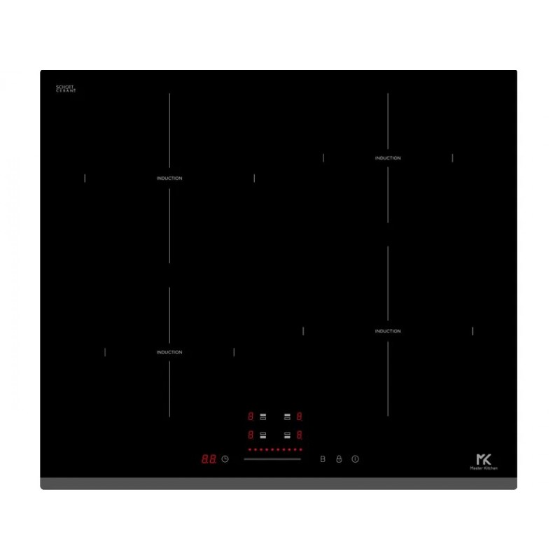 MKHI 604-ED BK Placa de inducción vitrocerámica Master Kitchen MKHI 604-ED BK de 60 cm, color negro.