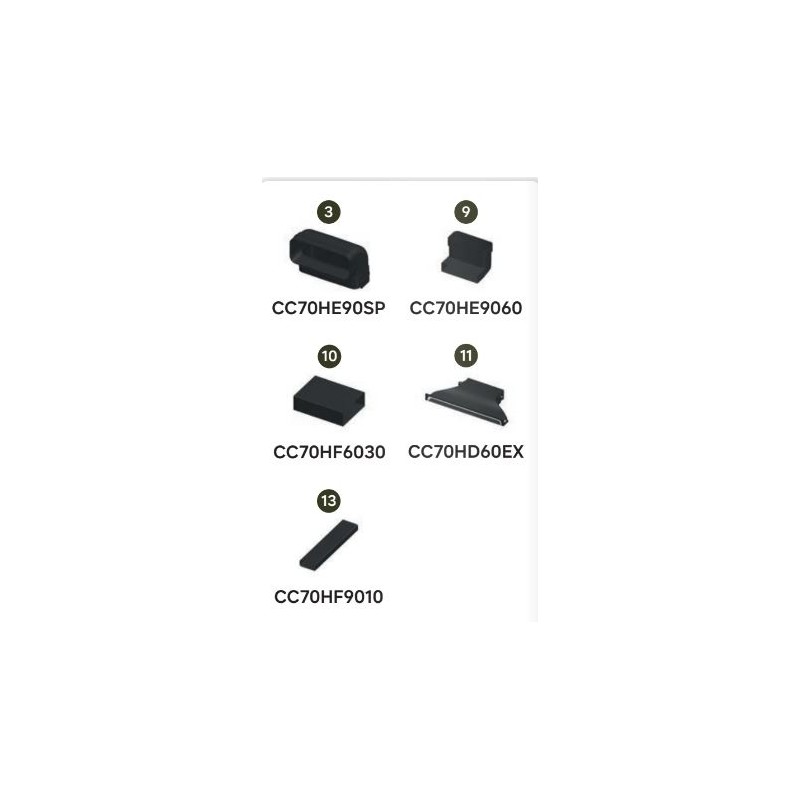 F-CC70HFZMH6C Samsung: Kit de instalación de filtro F-CC70HFZMH6C para placa de cocina con campana extractora integrada.