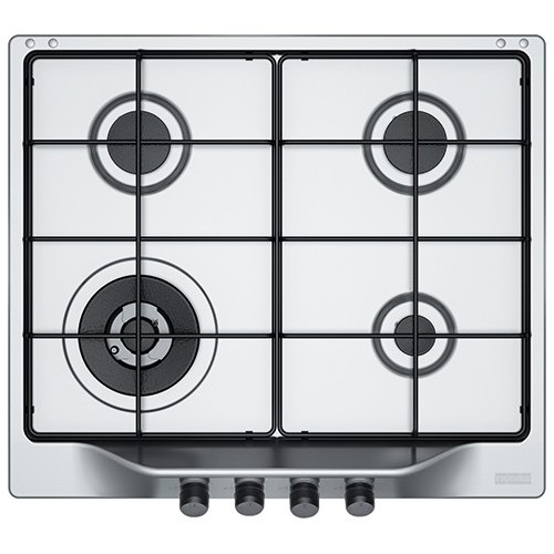 Franke: Plaque de cuisson à gaz Trend Line 600 FHTL 604 3G TC XS E 106.0183.093 de 59 cm en acier inoxydable satiné