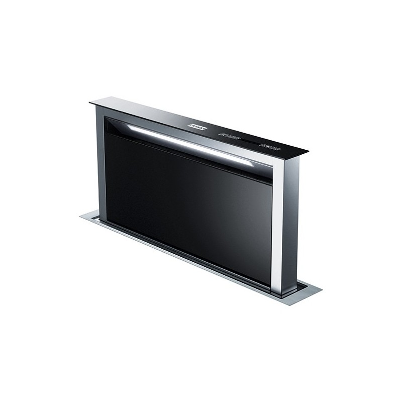  Franke: Hotte aspirante télescopique DownDraft FDW 908 IB XS 110.0365.588, finition cristal noir/acier inoxydable, 88 cm