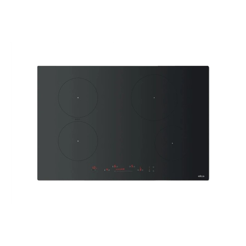 PRF0210632 PRONTA CONSEGNA - Elica: Piano cottura a induzione PRIMIS 804 PLUS RAW PRF0210632 in vetro nero opaco da 78 cm