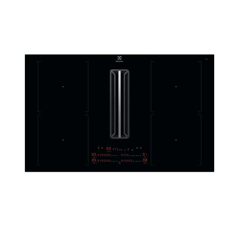  LIVRAISON RAPIDE - Plaque de cuisson à induction Electrolux KCC84453CK 83 cm en vitrocéramique noire avec hotte intégrée