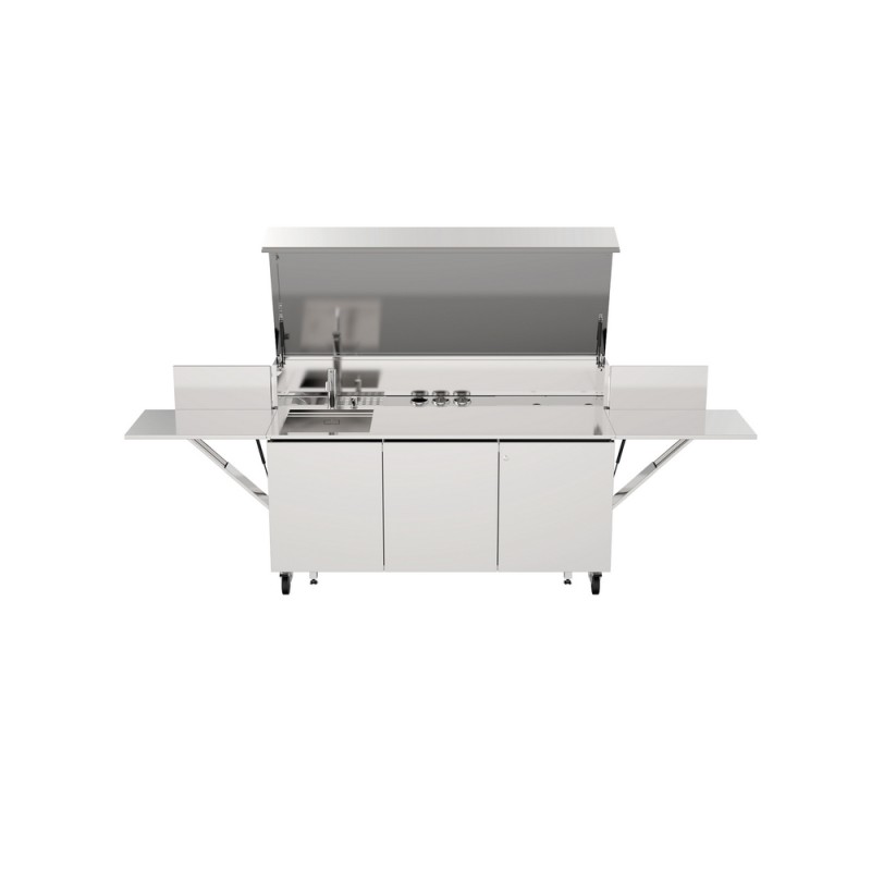 7555009 Bautek Foster Cucina da esterno a libera installazione FINALMENTE 7555 009 in acciaio inox da 185/327 cm