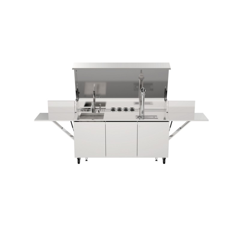 7555010 Bautek Foster Freestanding Outdoor Kitchen FINALMENTE 7555 010 in 185/327 cm Stainless Steel