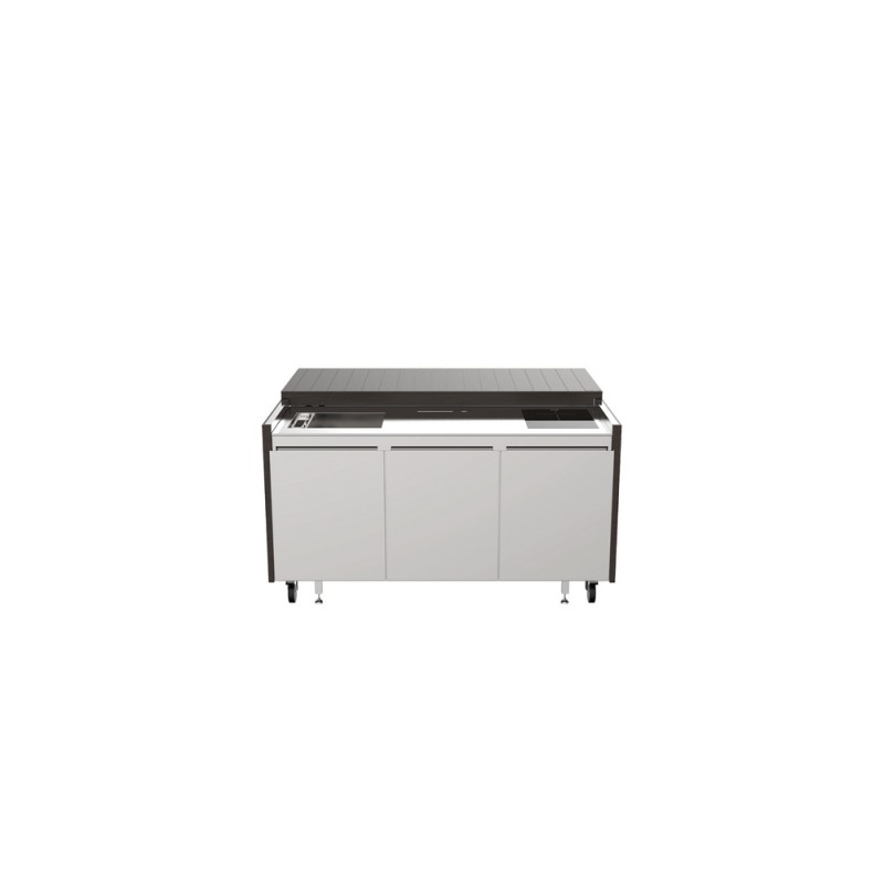 7555007 Cocina exterior independiente Bautek Foster INSIEME 7555 007 de 185 cm en acero inoxidable - Con tapa