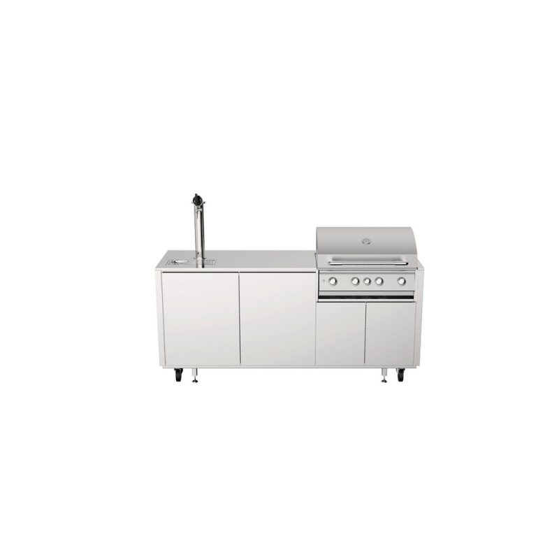 7555016 Bautek Foster INSIEME 7555 016 freestanding outdoor kitchen in stainless steel, 196 cm