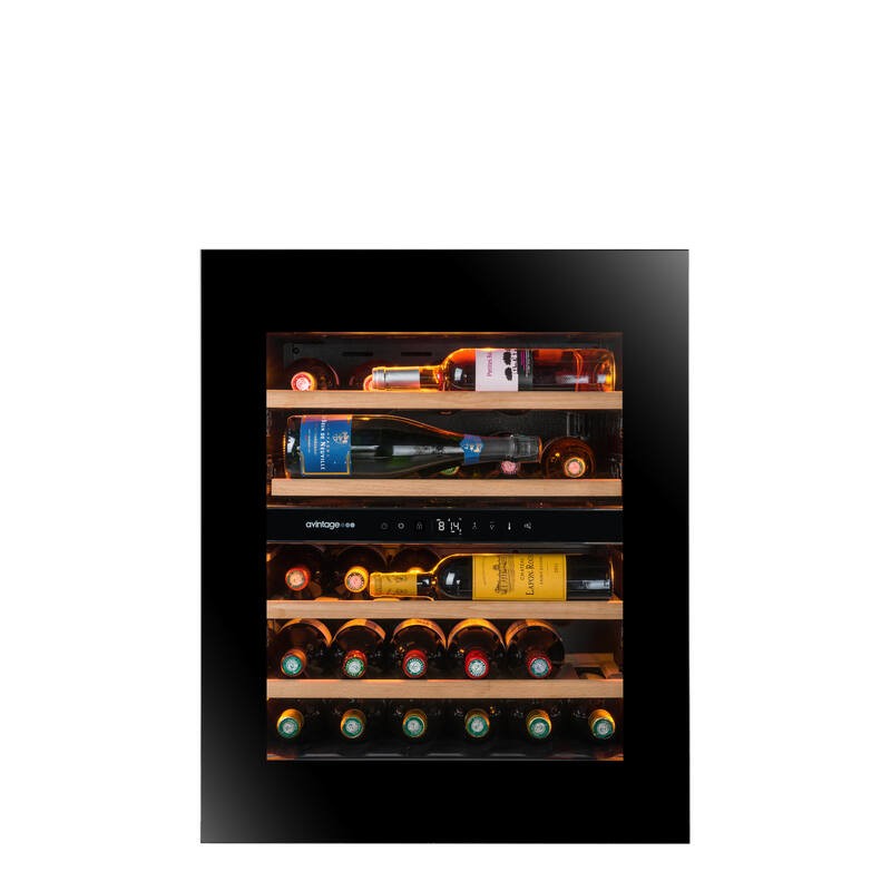 AVI72PLATINUM Cave à vin encastrable sous plan de travail Avintage AVI72PLATINUM 60 cm, finition noire