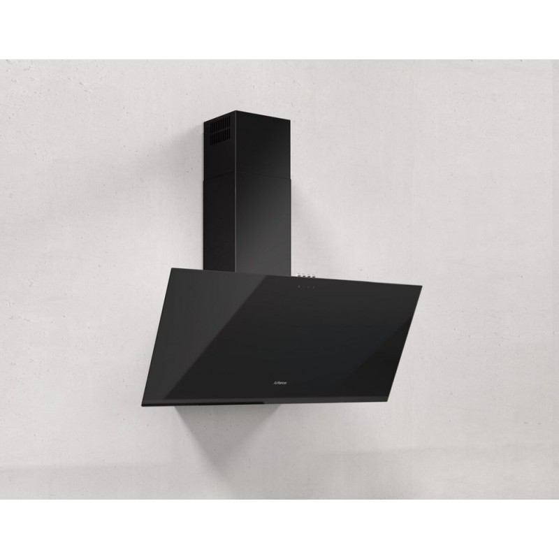 CCAL8001 Airforce ALPHA BL/A/80 CCAL8001 80cm Black Glass Ceramic Wall Hood