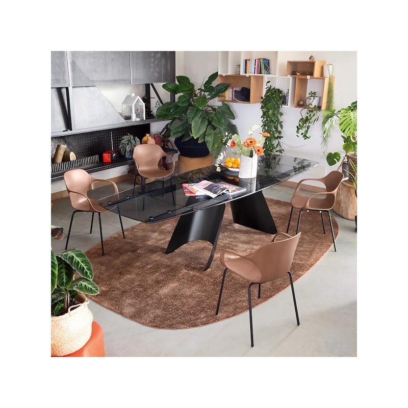 CB/4865-SG 200 Connubia Orion CB4865-SG 200 extendable table with metal frame and 200(295)x100 cm glass top