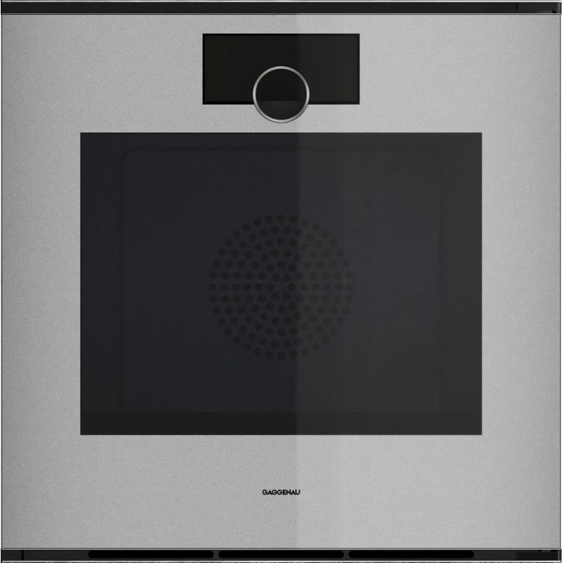 GO 250 130 Horno multifunción pirolítico empotrable Gaggenau GO250130 de 60 cm con bisagra a la derecha y acabado Gaggenau Sterling.