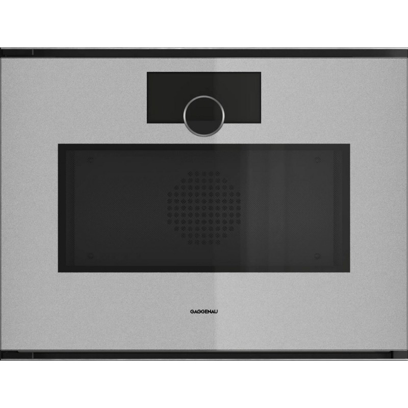 GM 251 130 Gaggenau GM251130 Four combiné à micro-ondes encastrable à charnière gauche, 60 cm, finition Gaggenau Sterling