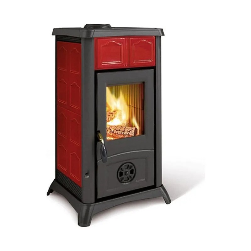 3001000 Poêle à bois La Nordica GEMMA.16 CERAMICA 3001000, finition élégance bordeaux