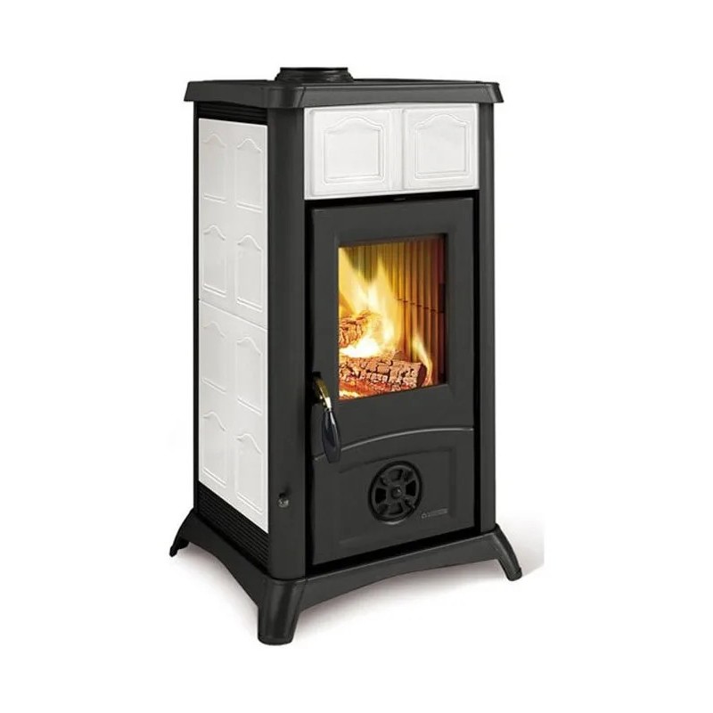 3001001 Poêle à bois La Nordica GEMMA.16 CERAMICA 3001001, finition blanc élégance infini