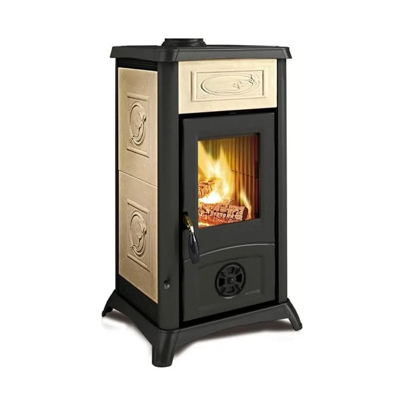3001002 La Nordica Stufa a legna GEMMA.16 CERAMICA 3001002 finitura liberty panna