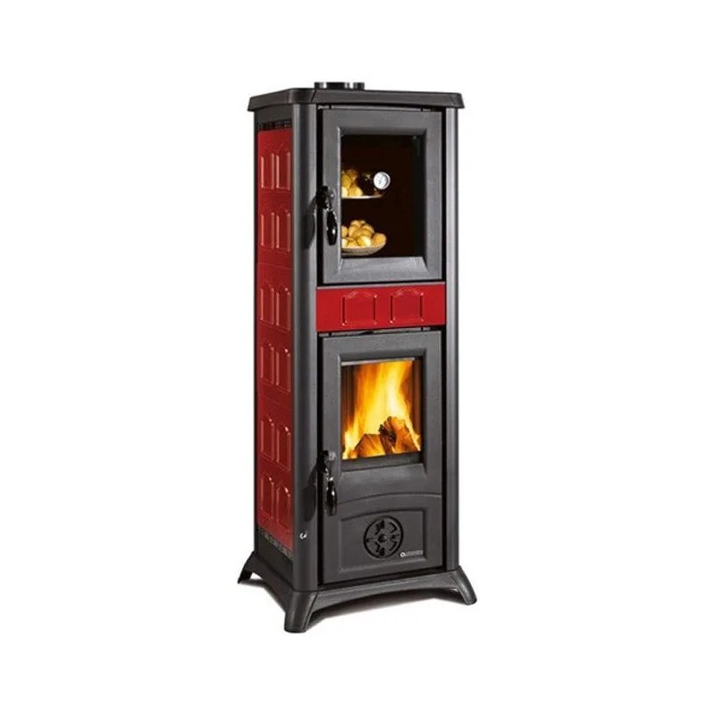 3009300 La Nordica Stufa a legna con forno GEMMA FORNO.165 CERAMICA 3009300 finitura elegance bordeaux