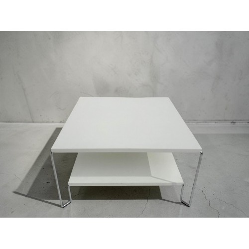 PRONTA CONSEGNA - Maconi Tavolino New Line 1143 con piano in melaminico bianco da 60 cm e h. 33 cm serie Coffee Table collection