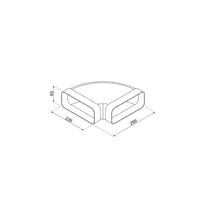 KITCH90 Kit de raccordement coudé horizontal Smeg KITCH90 22,6 x 28,6 cm