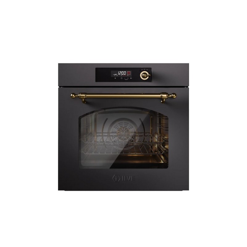 OV601NL3 Four électrique encastrable Ilve Nostalgie OV601NL3 60 cm, finition graphite mat/chrome