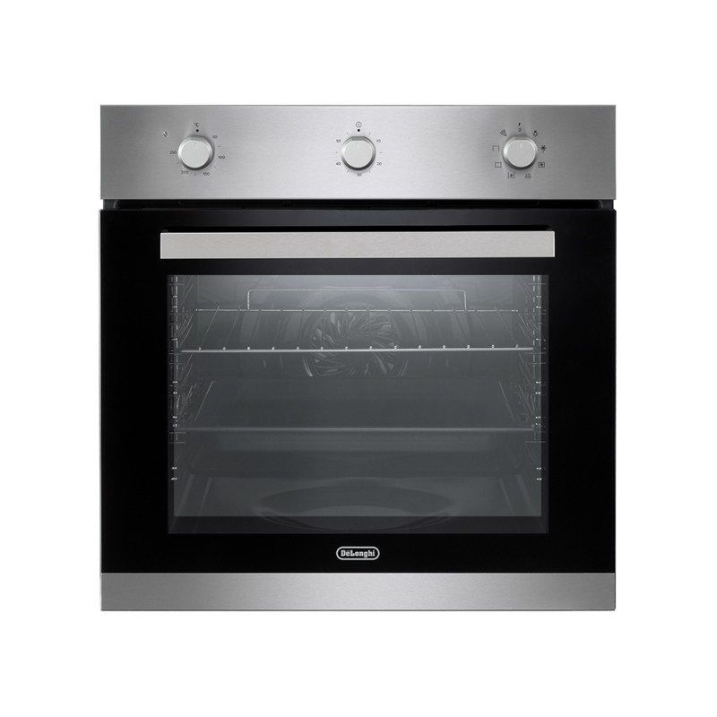 DLM8LX De Longhi DLM 8L X 60cm built-in multifunction electric oven with stainless steel and black glass finish