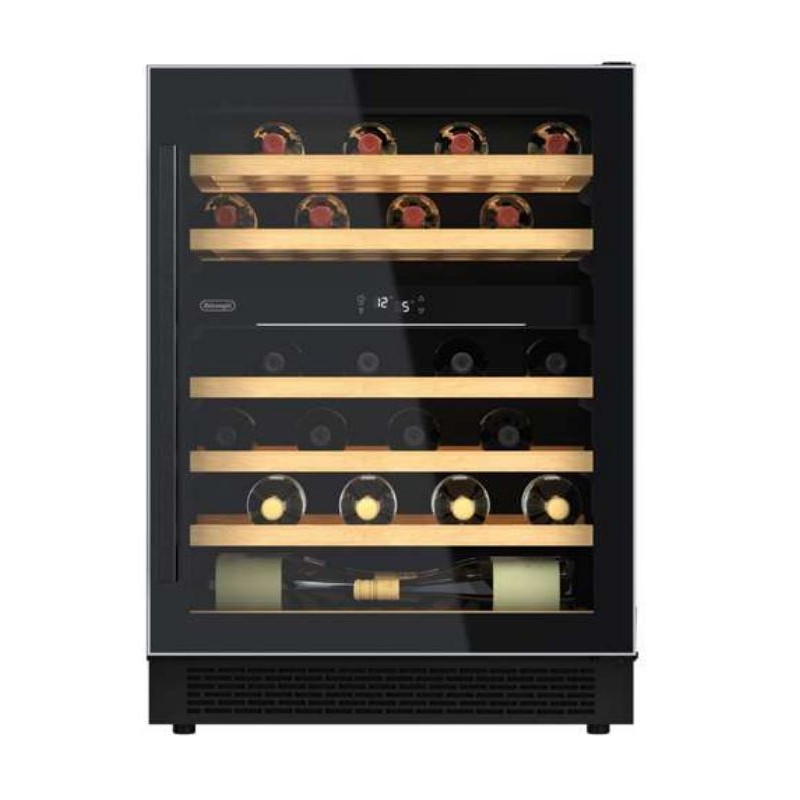 CA6DZ6G De Longhi CA6DZ6G 60cm Built-in Dual Zone Wine Cooler, Black Finish